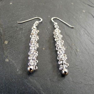 Long Drop Silver Earrings Intertwined Long Drop Silver Earrings Intertwined