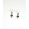 Iolite 3 Stone Silver Hook Earrings