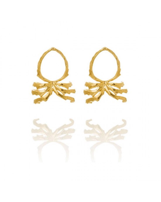 KOLGA Silver Gold Plated Earrings-EARRINGS KOLGA Silver Gold Plated Earrings