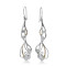 Cabochon Rainbow Moonstone Silver Hook Earrings