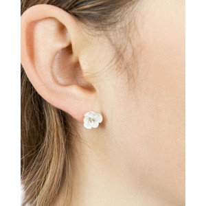 Matt Silver Buttercup Stud Earrings Matt Silver Buttercup Stud Earrings