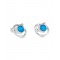 Textured Silver Stud Earrings with Opalite
