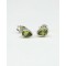 Peridot Teardrop Silver Stud Earrings