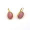 Rose Quartz Disc Earrings in 24k Gold Plate
