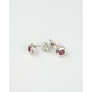 Ruby Silver Stud Earrings