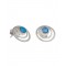 Satin Finish Silver Opalite Stud Earrings