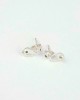Satin Silver Diamond Stud Earrings