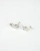 Satin Silver Diamond Stud Earrings
