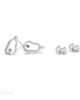 Satin Silver Diamond Stud Earrings