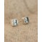 Blue Topaz Silver Square Studs
