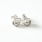 Silver Crystal Pearl Stud Earrings