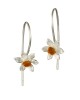 Silver Daffodil Hook Earrings-HOOK EARRINGS Silver Daffodil Hook Earrings