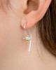 Silver Daffodil Hook Earrings-HOOK EARRINGS Silver Daffodil Hook Earrings