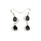 Silver Double Garnet Hook Earrings