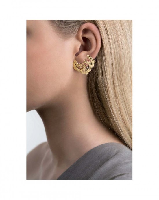 Silver Earrings, Gold Plated, Erika