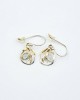 Organic Silver Hook Earrings with Cabochon Rainbow Moonstone