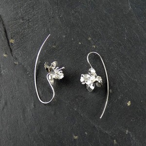 Silver Flower Hook Earrings Silver Flower Hook Earrings