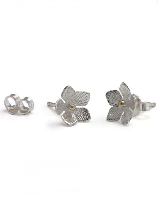 Silver Flower Stud Earrings-STUD EARRINGS Silver Flower Stud Earrings