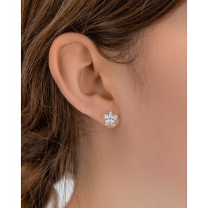 Silver Flower Stud Earrings