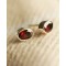 Oval Garnet Silver Studs
