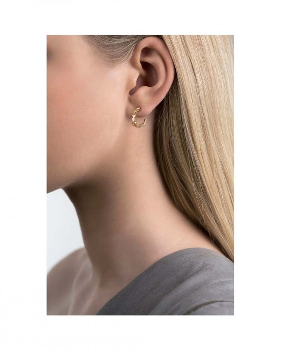 Silver Gold Plated Curved Earrings, ERIKA