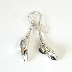 Silver Lily Hook Earrings - Large