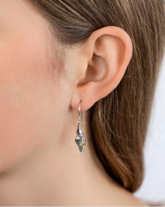 Silver Lily Hook Earrings - Small-HOOK EARRINGS Silver Lily Hook Earrings - Small