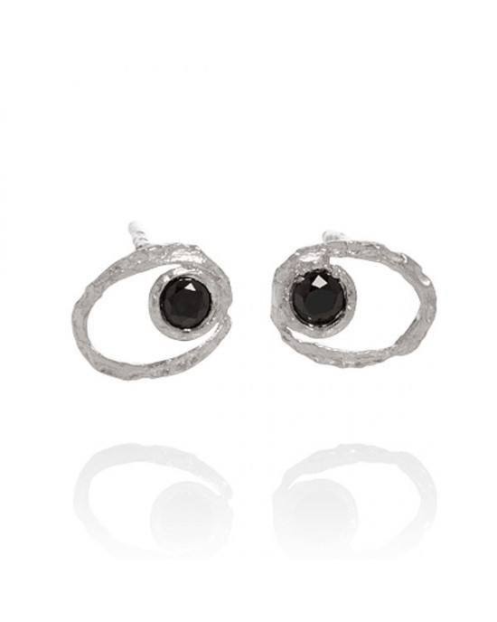 Silver Tourmaline Quartz Earrings-STUD EARRINGS Silver Tourmaline Quartz Earrings