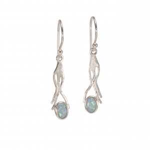Silver Tresses Opalite Hook Earrings