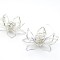 Silver Wire Flower Hook Earrings