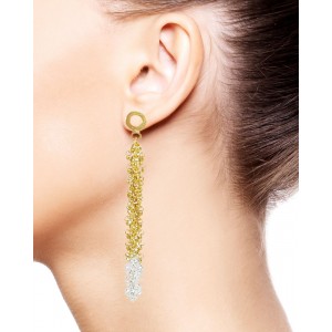 Tickle 1 Silver, Gold, Long Earrings