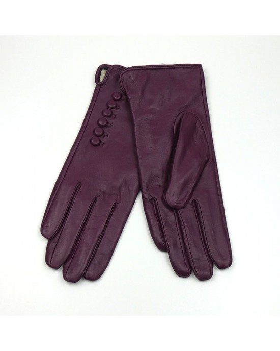 Leather Gloves in Berry Red - Kiena Jewellery