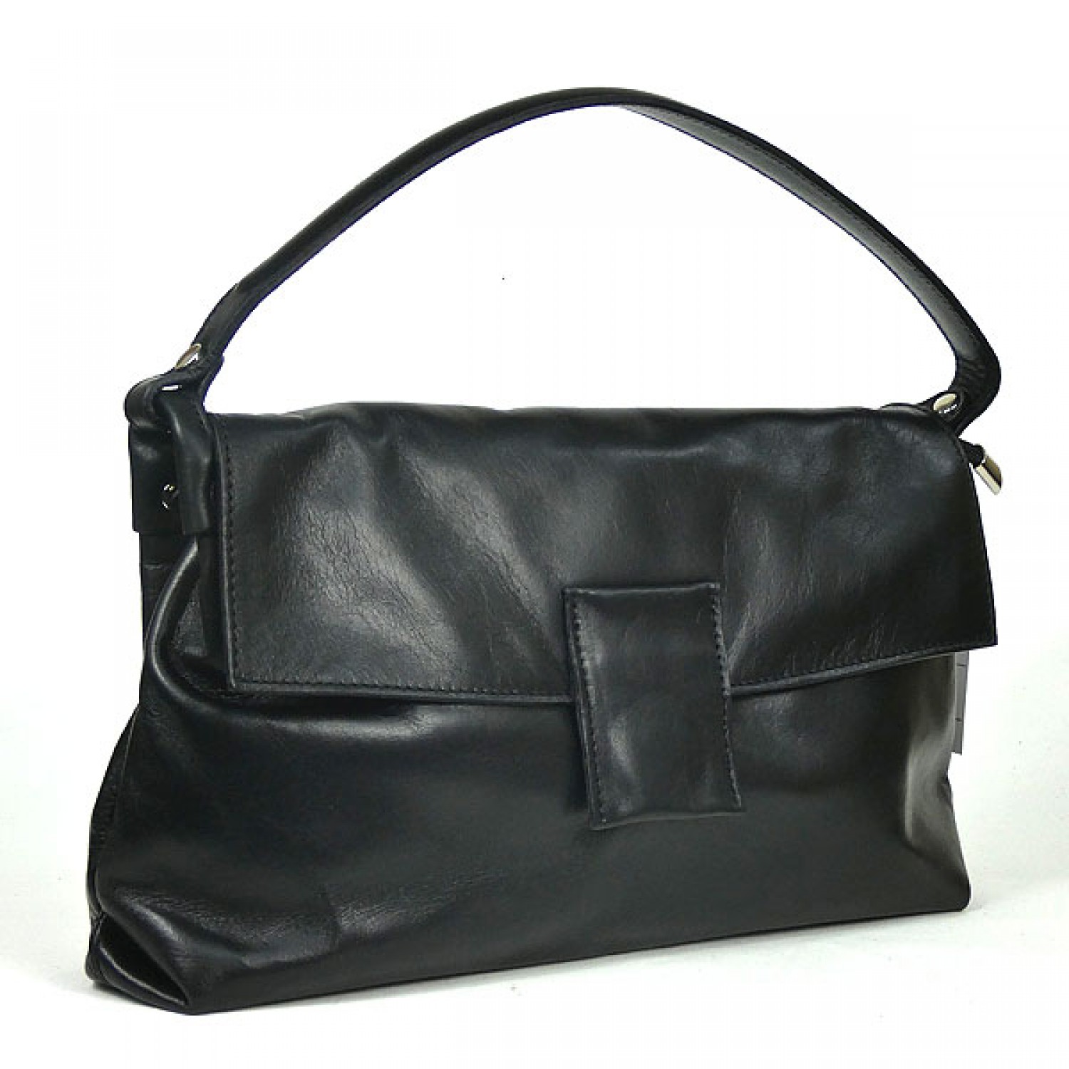 Black Italian Leather Handbag HANDBAGS 73.00