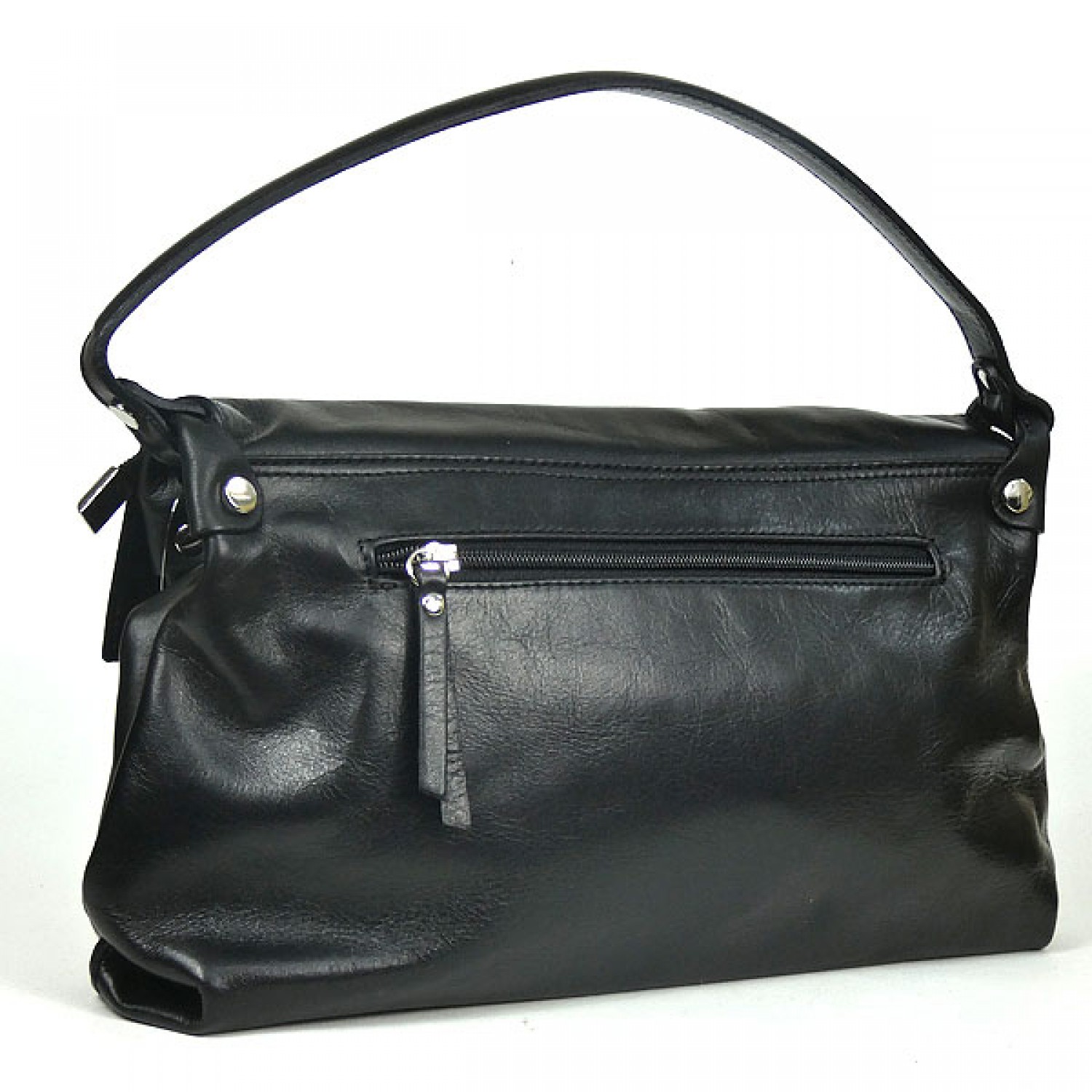 Black Italian Leather Handbag HANDBAGS 73.00