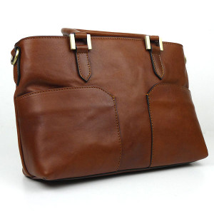Light Chocolate Italian Leather Handbag Light Chocolate Italian Leather Handbag