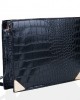 Mock Croc Black Handbag