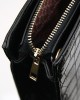 Mock Croc Black Handbag