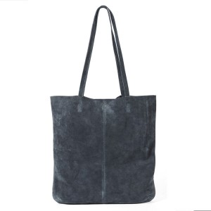 Navy Suede Tote Shoulder Bag