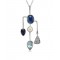 Kyanite, Ioilite, Pearl, Blue Topaz Silver Pendant