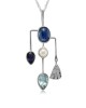 Kyanite, Ioilite, Pearl, Blue Topaz Silver Pendant Kyanite, Ioilite, Pearl, Blue Topaz Silver Pendant