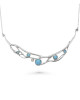 Blue White Opalite Silver Necklace-NECKLACES & PENDANTS Blue White Opalite Silver Necklace