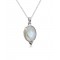 Droplet Rainbow Moonstone Silver Pendant