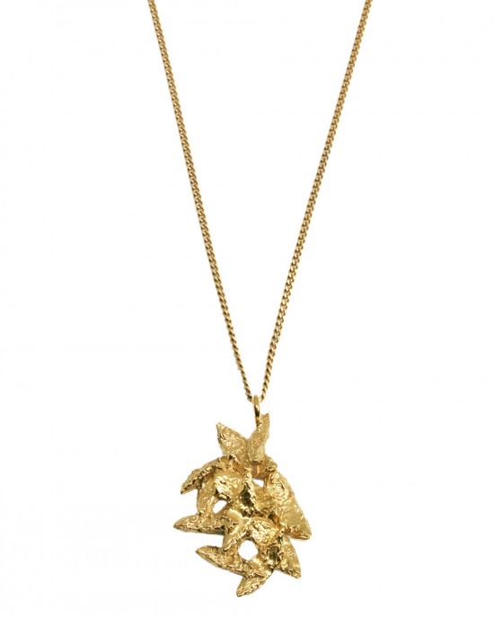 Flake Silver Gold Pendant-NECKLACES & PENDANTS Flake Silver Gold Pendant