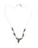 Eight Garnet Silver Necklace-NECKLACES & PENDANTS Eight Garnet Silver Necklace
