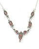 Eight Garnet Silver Necklace-NECKLACES & PENDANTS Eight Garnet Silver Necklace