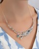Large Silver Gemmed Necklace-NECKLACES & PENDANTS Large Silver Gemmed Necklace