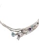 Large Silver Gemmed Necklace-NECKLACES & PENDANTS Large Silver Gemmed Necklace