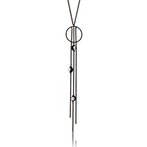 Oxidised Silver Crystal Pearl Necklace Oxidised Silver Crystal Pearl Necklace