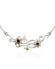 Silver & Gold Plated Daffodil Necklace-NECKLACES & PENDANTS Silver & Gold Plated Daffodil Necklace