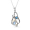 Rainbow Moonstone and Blue Opalite Silver Pendant